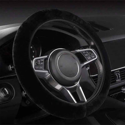Plush Warm Winter Car Steering Wheel Cover, Universal Fluffy Warm Winter Steering Wheel Protector, Elastic Anti-Slip Car Steerin