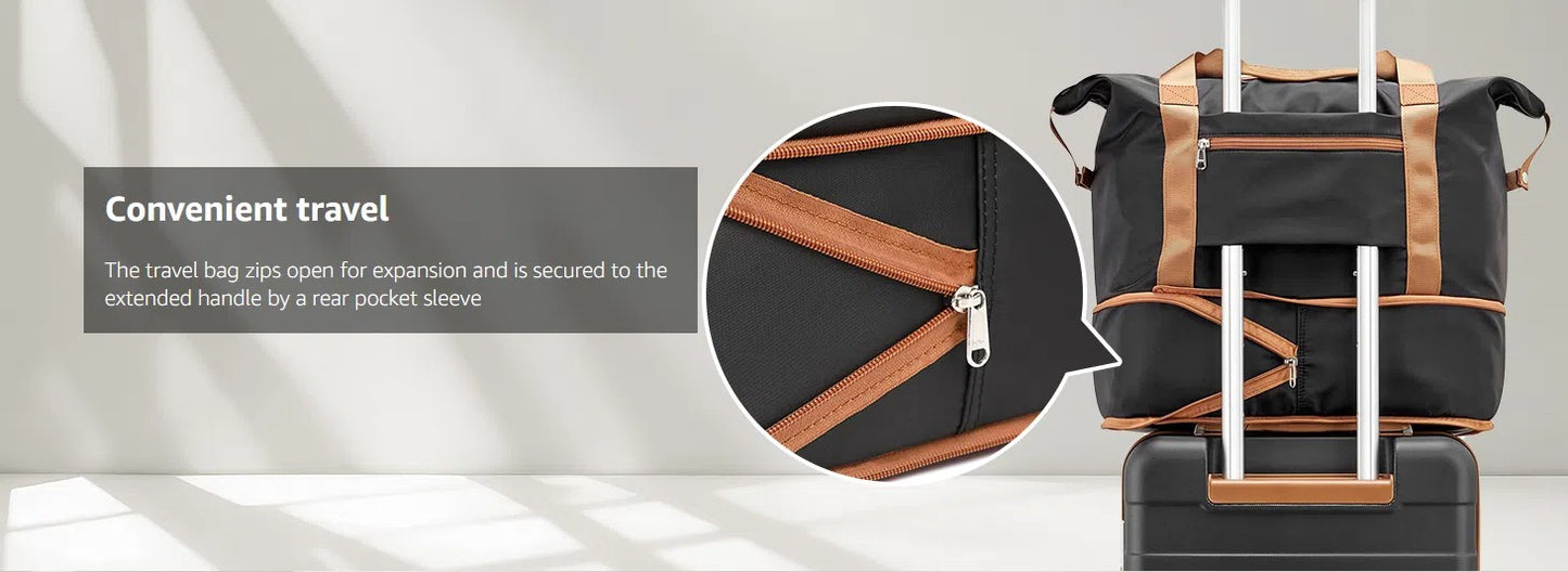 imiomo Travel Luggage Sets, Hard Shell Lightweight Carry on Suitcase with Travel Bag, TSA Lock, Durable Silent Spinner Wheels