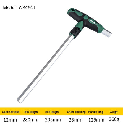 WYNN'S T-Handle Allen Wrench Metric Long Arm Ball/Flat End Hex Key Wrench 1.5-12mm Home Auto Bike Repair Hand Tool Screwdriver