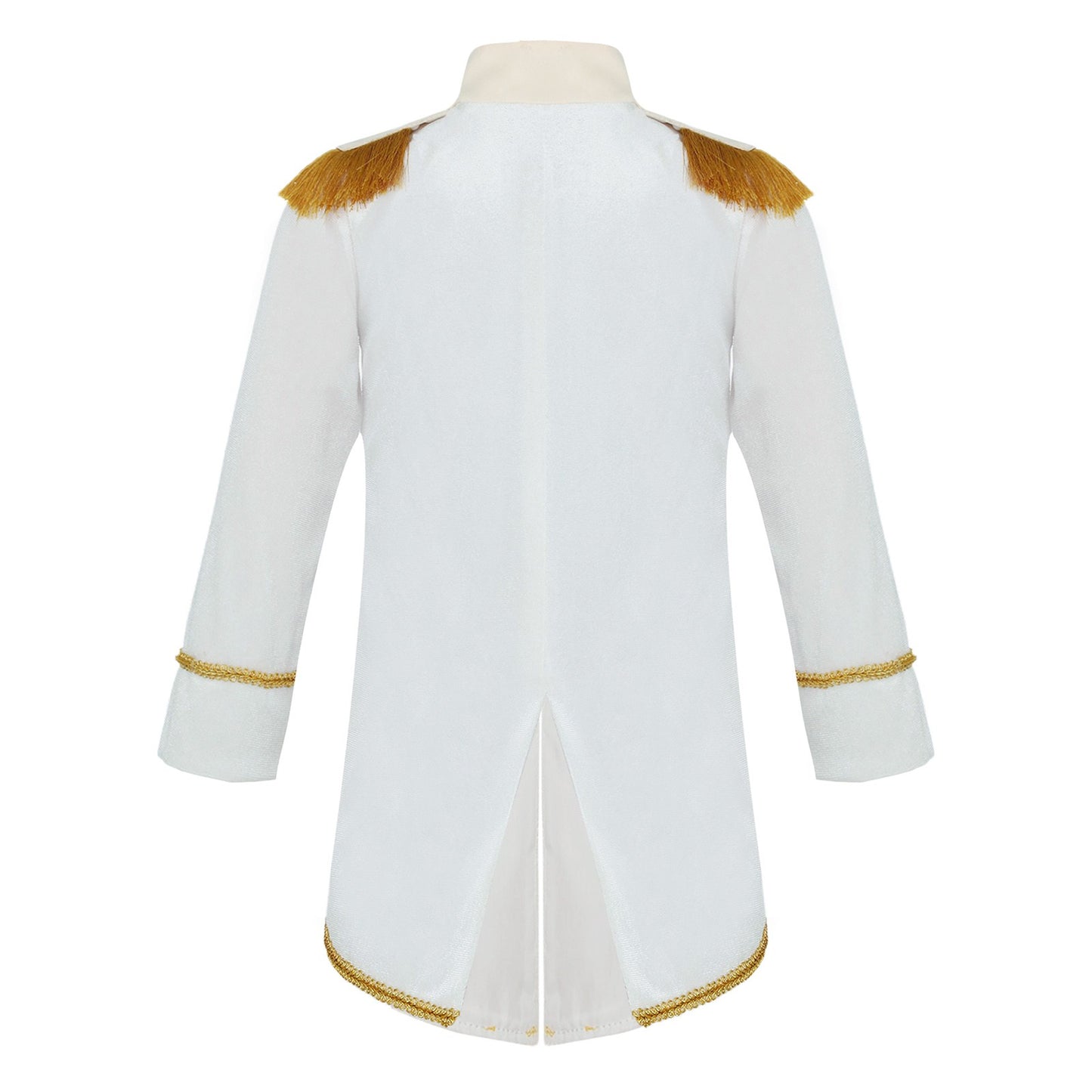 Little Boys Prince Cosplay Costume Long Sleeve Gold Fringe Braiding Velvet Tuxedo Tailcoat Royal Court Cosplay Jacket Dress Up