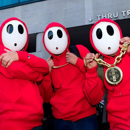 Game Bros Shy Guy Mask Cosplay Funny Unisex Adlut Plastick Masks Halloween Carnival Party Costume Props Masquerade Cartoon Chara