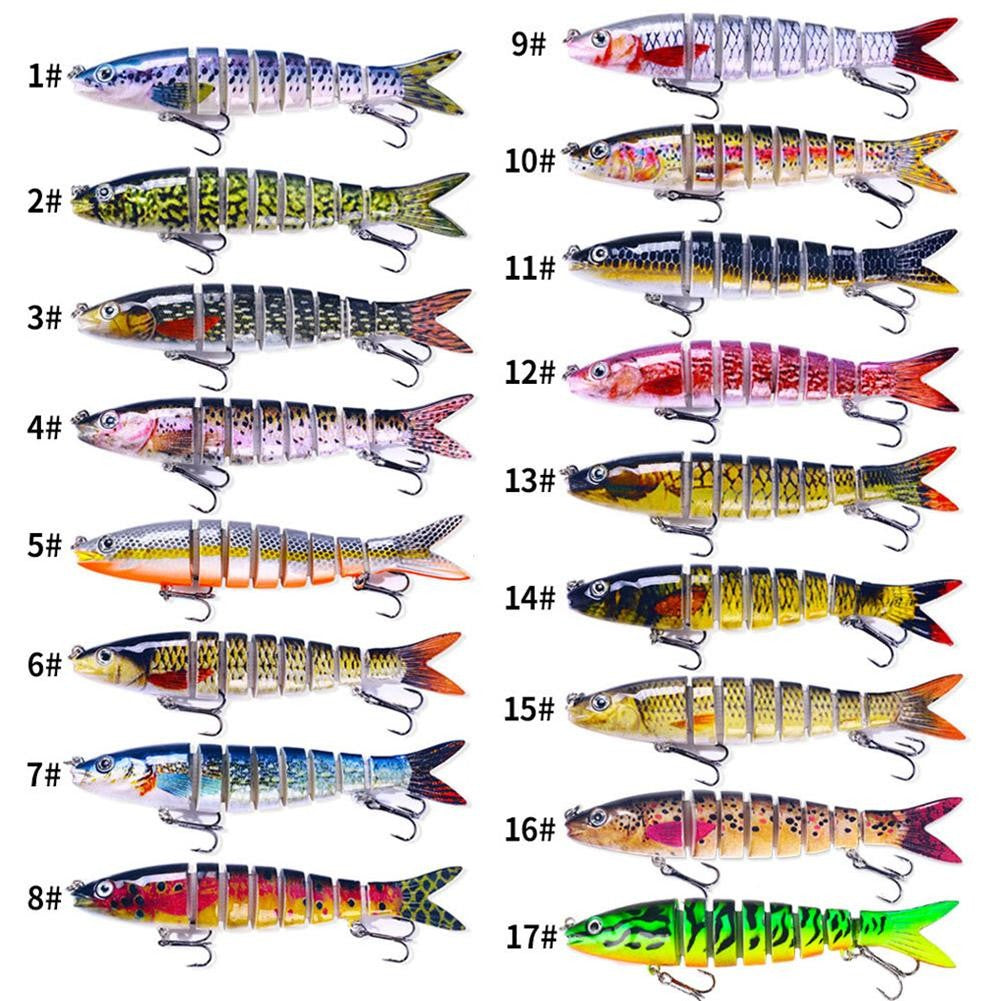Iscas Artificiais Articuladas Wobblers para Pesca de Lúcio 13,4cm, Seções Múltiplas, Isca Rígida Artificial para Trolling, Ferramentas de Pesca de Carpa e Lúcio
