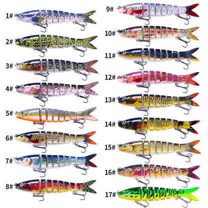 Iscas Artificiais Articuladas Wobblers para Pesca de Lúcio 13,4cm, Seções Múltiplas, Isca Rígida Artificial para Trolling, Ferramentas de Pesca de Carpa e Lúcio