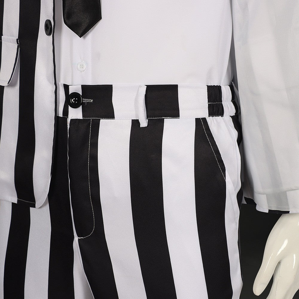 Underworld Master cosplay costume  Michael Keaton black and white striped suit cosplay Halloween costume