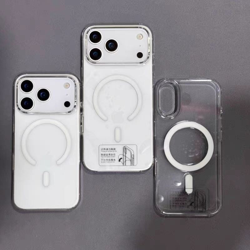 Capa Magnética Transparente de Animação Original para iPhone 17 Air 16 15 14 13 12 Pro Max, Capas para Carregamento Sem Fio Magsafe
