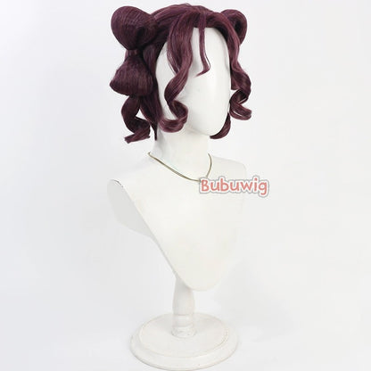 Bubuwig Synthetic Hair Shisui Cosplay Wigs The Apothecary Diaries Shisui 30cm Short Wavy Red Purple Ponytail Wig Heat Resistant