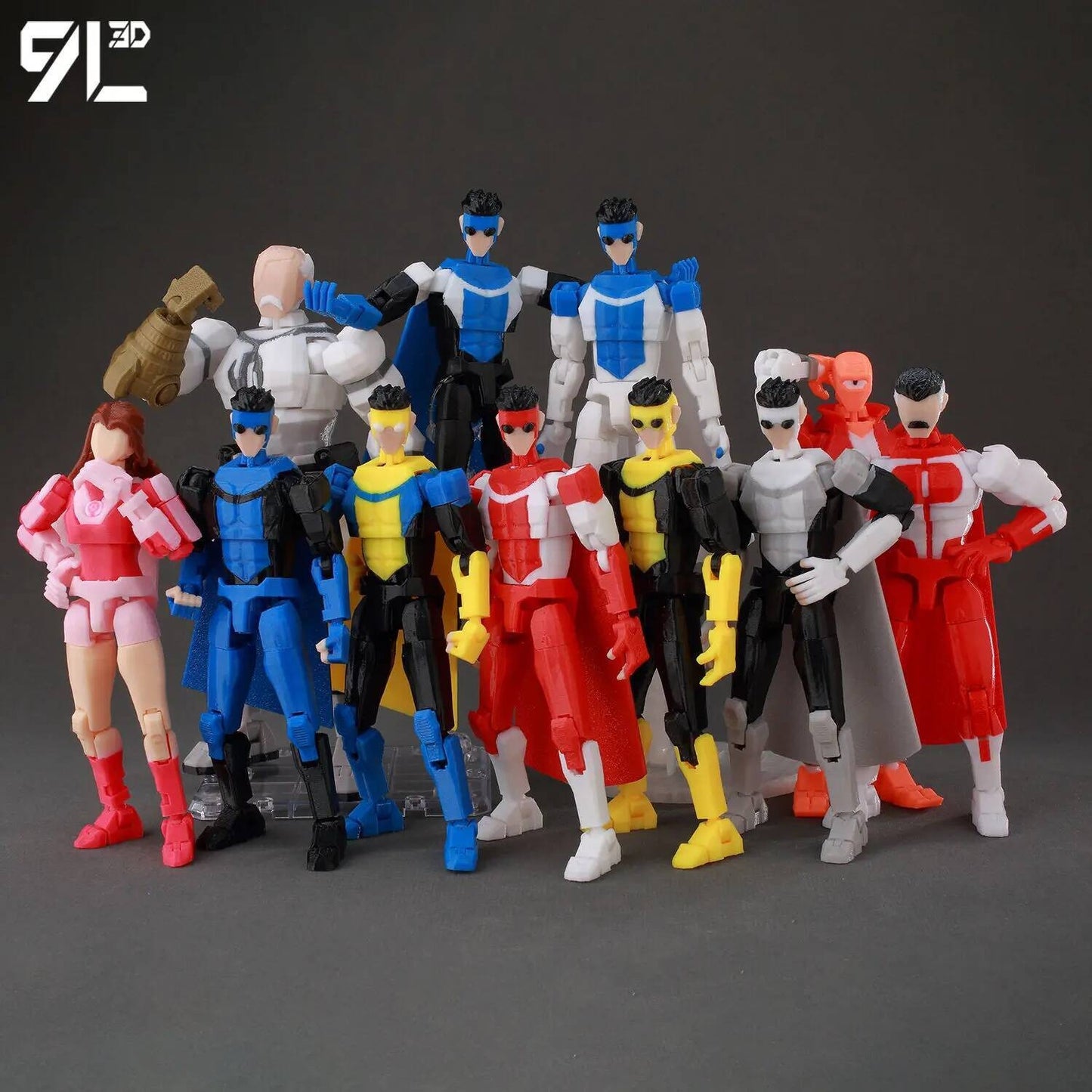 9L3D Impresso Invencível Menino Lucky13 Dummy13 Conquistar LEX Allen Super-heróis Anime Brinquedos Bonecos de Ação Modelo de Manequim Enfeites