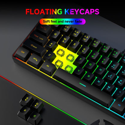 Wired Keyboard Mechanical Feel 61 Keys Usb Wired Gaming RGB Backlit Keyboard PC Gamer Accessories for Computer Gamers Ofiice