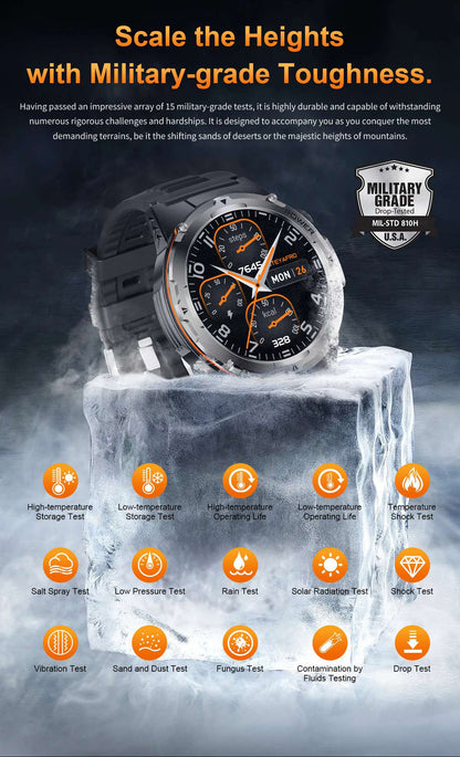 2026 Popular Outdoors GPS Sports Smart Watch Masculino Tela AMOLED Bússola à Prova D'água 500mAh NFC Chamada HD Smart Watch Para Homens T-REX 3