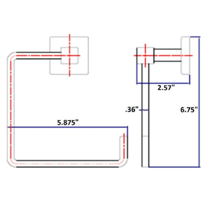 Modern Towel Ring Satin Nickel Finish Bathroom Kitchen Accessory Durable Metal Construction Easy Install Concealed Screws