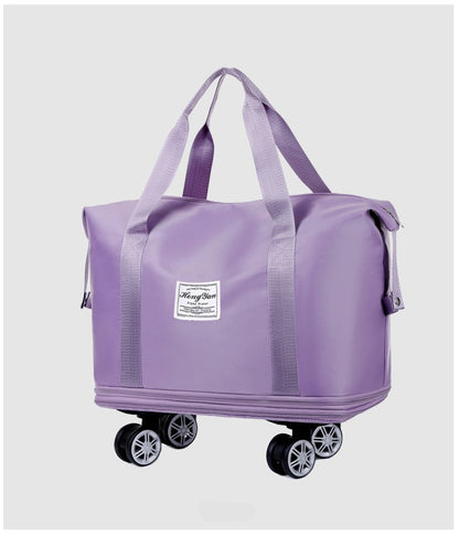 Mala expansível com rodízio universal Grande capacidade de armazenamento para separação de itens secos e molhados Bolsa de viagem e fitness leve