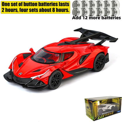 1:32 Apollo IE Miniature Vehicle Mini Alloy Diecast Model Car Metal Sound & Light Collection Hobby Children Toy Car Birthday Boy