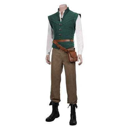 New prince role-playing rider fantasy costume adult dress uniform vest pants belt set green Halloween carnival costume