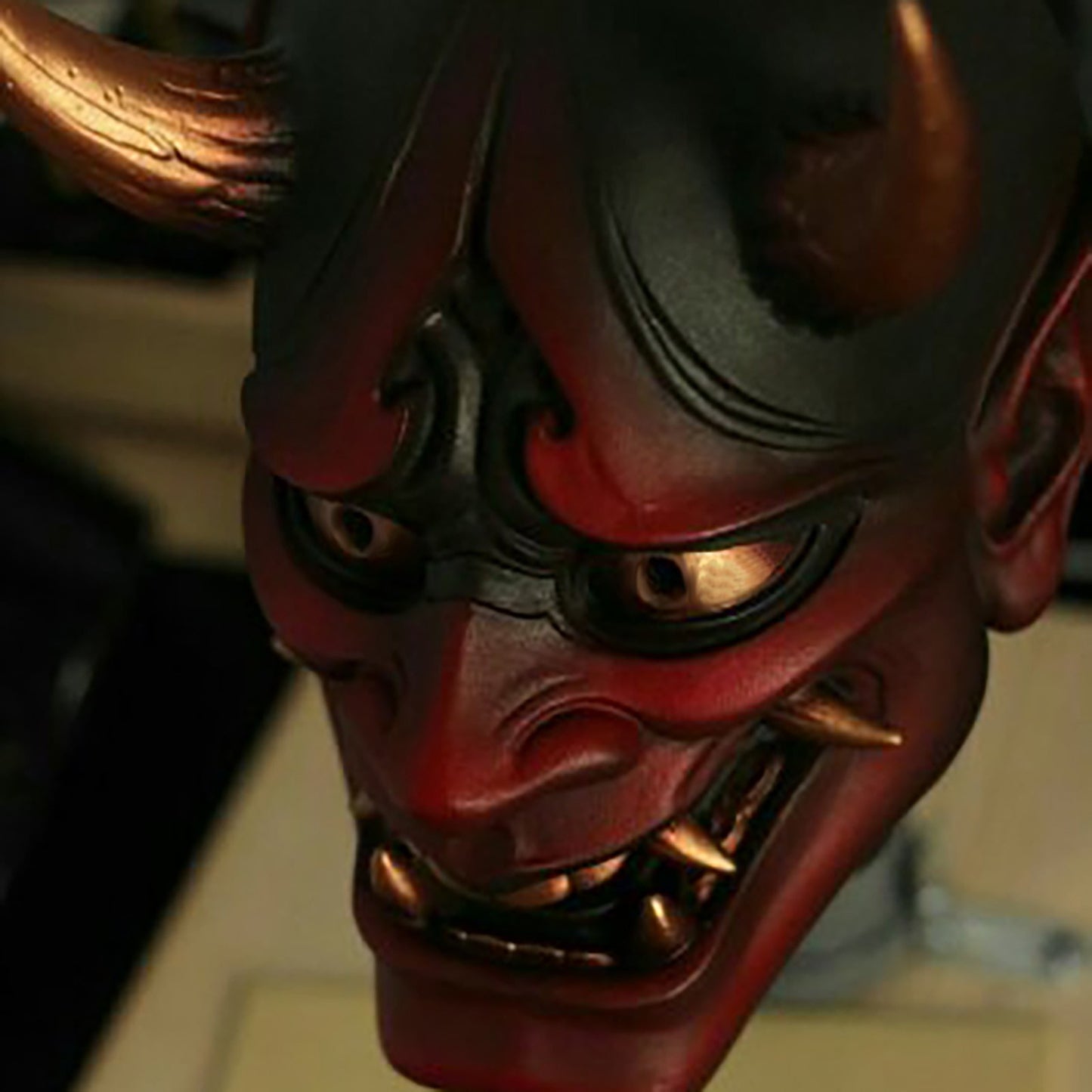 Halloween Prajna Mask Japanese Color Bonjour Noh Kabuki Demon Mask Hundred Ghosts Night Out Resin Ghost Samurai Props Party Mask