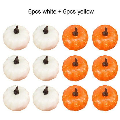 6/12pcs Simulated Pumpkin Decoration 5.5cm Vegetable Model Yellow / White Halloween Family Party Atmosphere DIY Decorations TMZ