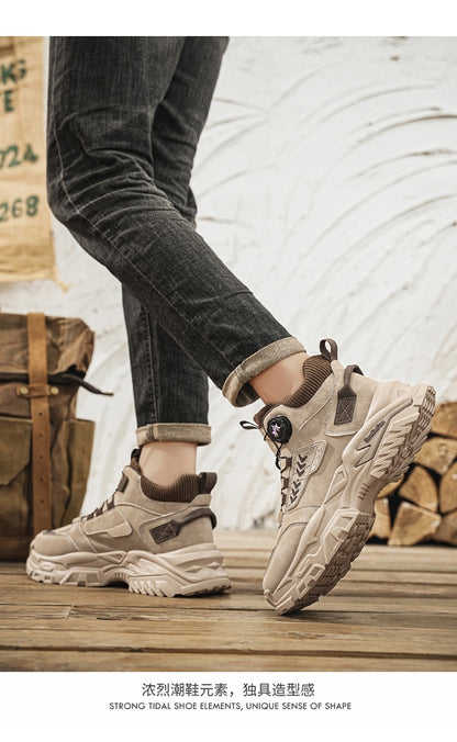 New Men's Casual Outdoor Construction Site Work Durable Safety Shoes, Black for Outdoor Mountain Climbing and Hiking Sports