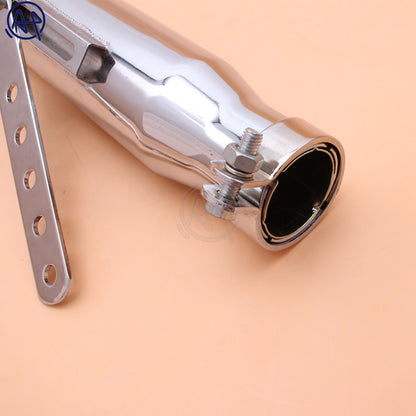 Universal Motorcycles Tapered Slip-On Exhaust Muffler Pipe Chrome/black for Harley Bobber Chopper Cafe Racer Racing