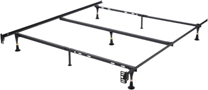 King's Brand Heavy Duty 7-Leg Adjustable Metal Queen, Full, Full XL, Twin, Twin XL, Bed Frame with Center Support & Glid