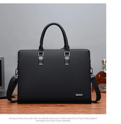 MOTAORA Genuine Leather Laptop Bag Men 14-15.6 Inch Business Briefcase Work Messenger Bag for MacBook HP Dell Acer