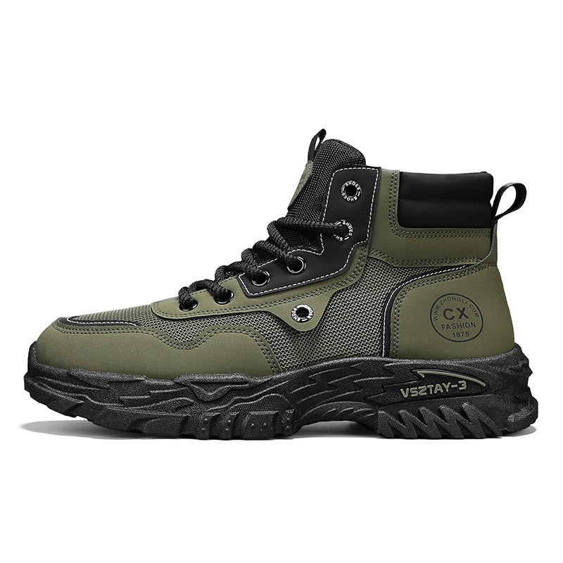 Botas de trabalho masculinas de inverno com cadarço, sapatos masculinos quentes de segurança, plataforma, tamanho 44, promoção, designer, antiderrapante, moda