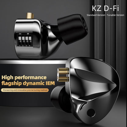 Fones de ouvido KZ D-Fi Fones de ouvido HIFI Bass Monitor 4 Níveis Chave de Afinação Fone de Ouvido Esportivo Estéreo com Redução de Ruído