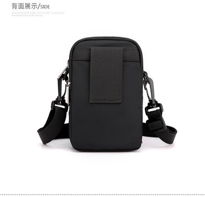 Fashion 3 Layers Men Small Shoulder Bag High Quality Durable Nylon Male Handbag Portable Messenger Bag Flap Mini Waist Bag