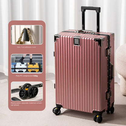 Mala de Viagem Nova com Estrutura de Alumínio 20/22/24/26/28 Polegadas, Mala de Rodinhas para Estudantes, Material Resistente de PC, Grande Capacidade