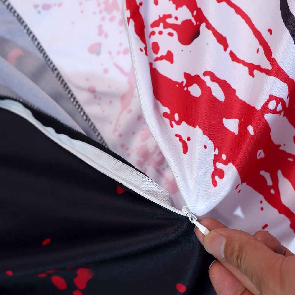 Halloween Blood Stained Broken Soul Clown Cossuit for Men and Women Black and White Splash Set Horror Movie Same Style