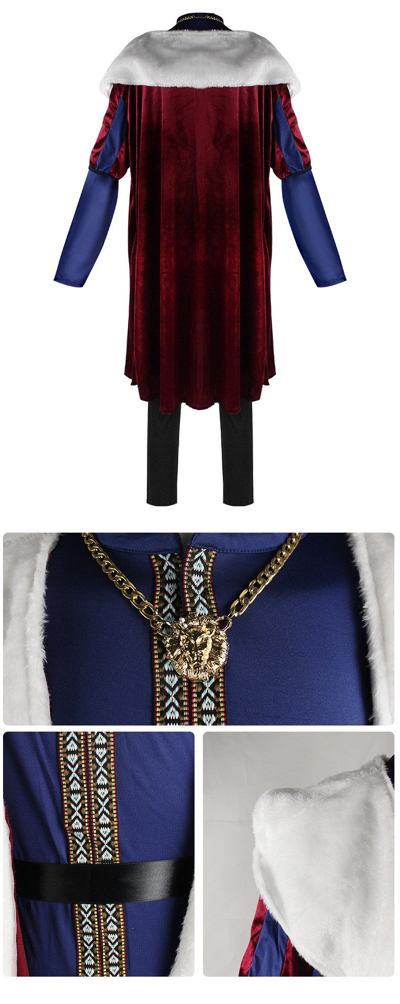 Queen and King Costume for Men Women - Men's Royal King Costume for Halloween Costumes - Women's Royal Queen Costume Full Set