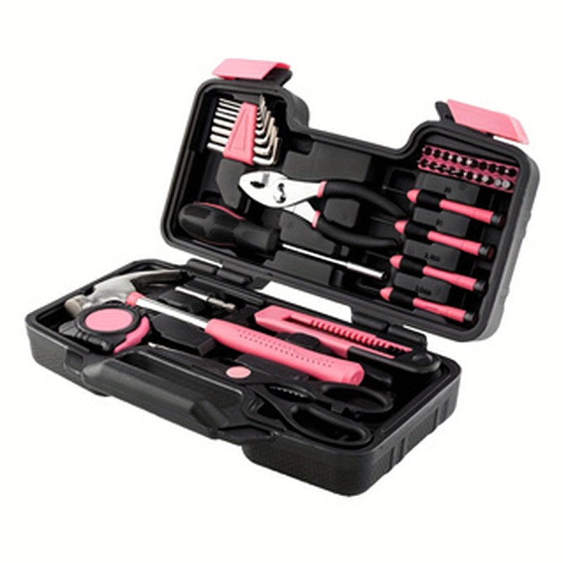 Kit de Ferramentas Rosa para Uso Geral com 39 Peças para Meninas, Senhoras e Mulheres - inclui Todas as Ferramentas Essenciais para Casa, Garagem, Escritório e Dormitório Universitário