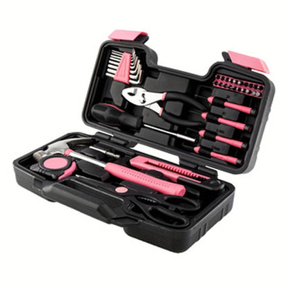 Kit de Ferramentas Rosa para Uso Geral com 39 Peças para Meninas, Senhoras e Mulheres - inclui Todas as Ferramentas Essenciais para Casa, Garagem, Escritório e Dormitório Universitário
