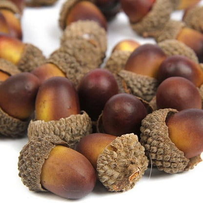 Realistic Artificial Acorns | Mixed Brown Tones Decor for DIY Crafts, Thanksgiving Halloween Christmas Home Party Decorations