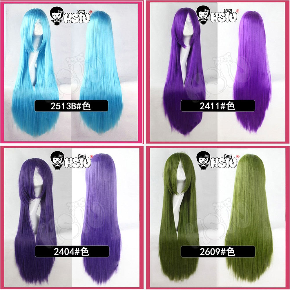 ?HSIU Brand? 80cm Cosplay wig Long 22 color Wig Heat Resistant Synthetic Hair Anime Party wig Fiber synthetic wig+Free wig cap