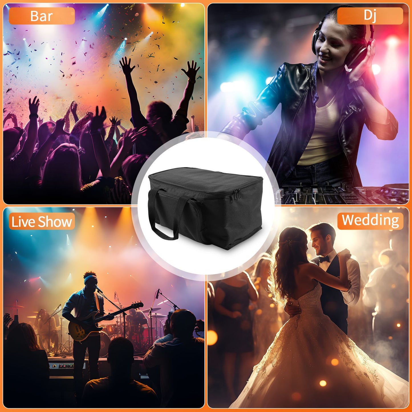 Datewink 4PCS 36LEDs Flat Par Lights With Bag RGB Stage Lighting Effect DMX512 For DJ Disco Wedding Party Nightclub Christmas