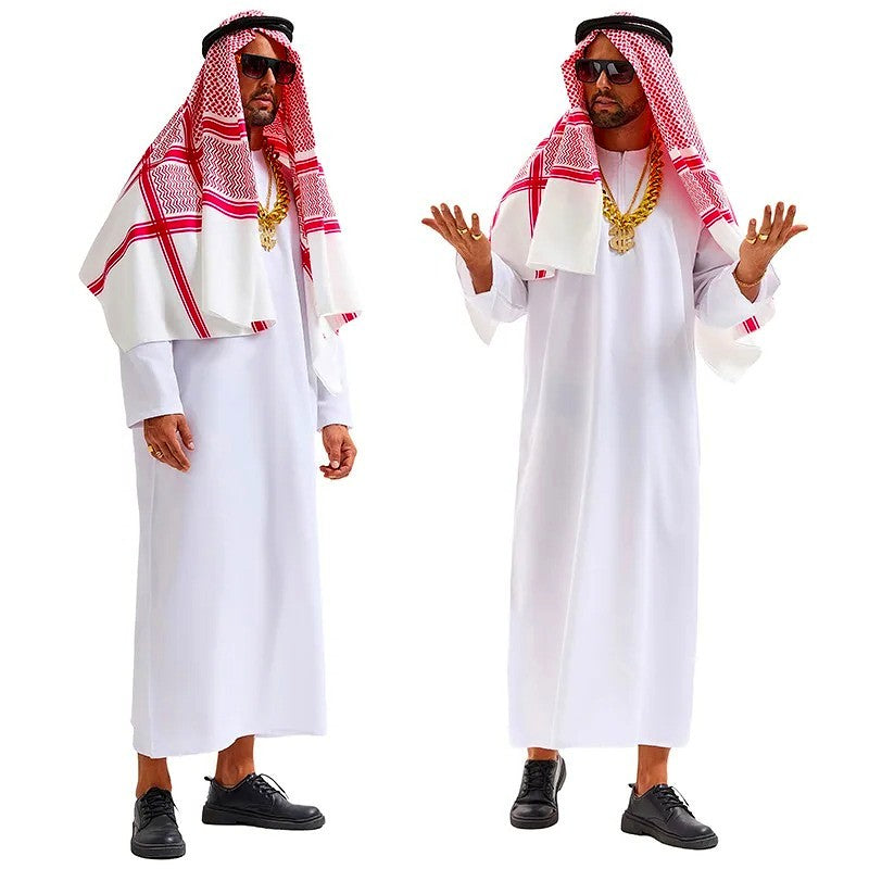 Men Arabia Arab Sheikh Costume Shepherd Arabian Prince Cosplay for Adult Fantasia Purim Halloween Costumes