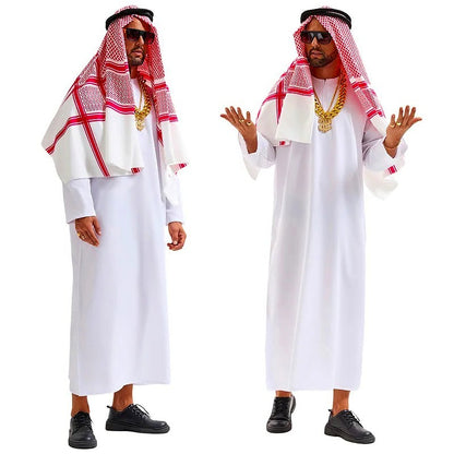 Men Arabia Arab Sheikh Costume Shepherd Arabian Prince Cosplay for Adult Fantasia Purim Halloween Costumes