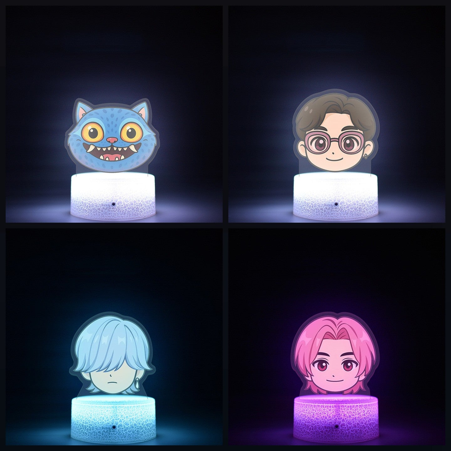 KPop K-POP Demon Hunters Kawaii Zoe Mira Rumi Saja Boys Superstar Monochrome Light Remote Control 16 Color Light Night Light