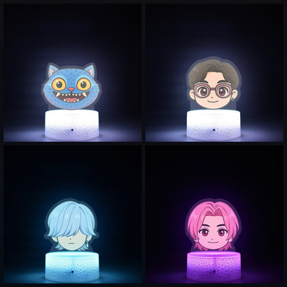 KPop K-POP Demon Hunters Kawaii Zoe Mira Rumi Saja Boys Superstar Monochrome Light Remote Control 16 Color Light Night Light