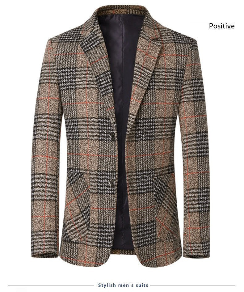 Classic Men's Suit Jacket England Plaid Blazers High Quality Business Causal Suit For Men Clothing Conjuntos De Blazer A2F1732