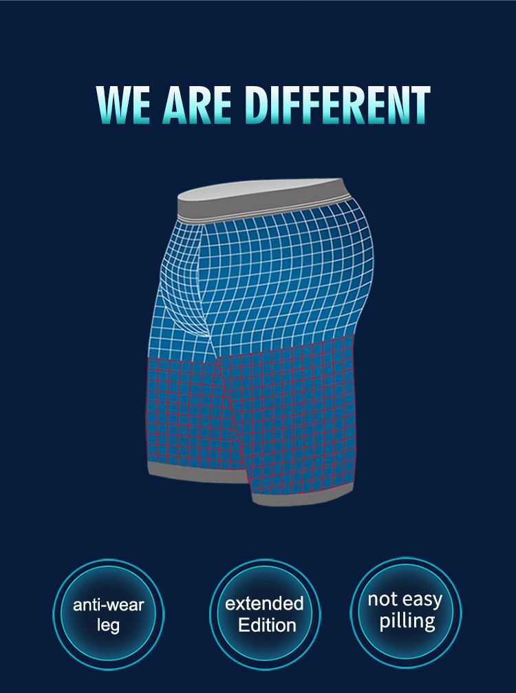 Men's Long Leg Boxer Briefs - Anti-Chafing, Breathable Modal Underwear, Quick-Dry Sports Compression Shorts for Running & Workou