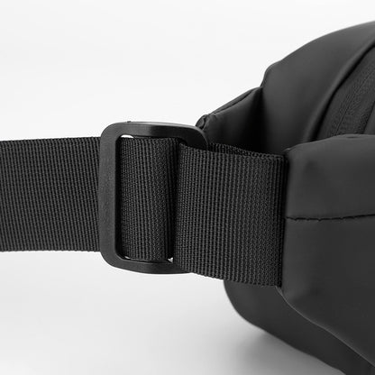 1 men's multifunctional sports waist bag - multi-layer zipper closure, adjustable chest bag, sports style crossbody bag