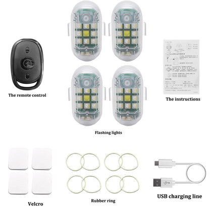 Wireless Remote Control LED Strobe Light for Car Auto Motorcycle Bike Drone Scooter Anti-collision Warning Lamp Flash Indicator