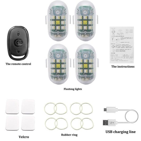Wireless Remote Control LED Strobe Light for Car Auto Motorcycle Bike Drone Scooter Anti-collision Warning Lamp Flash Indicator