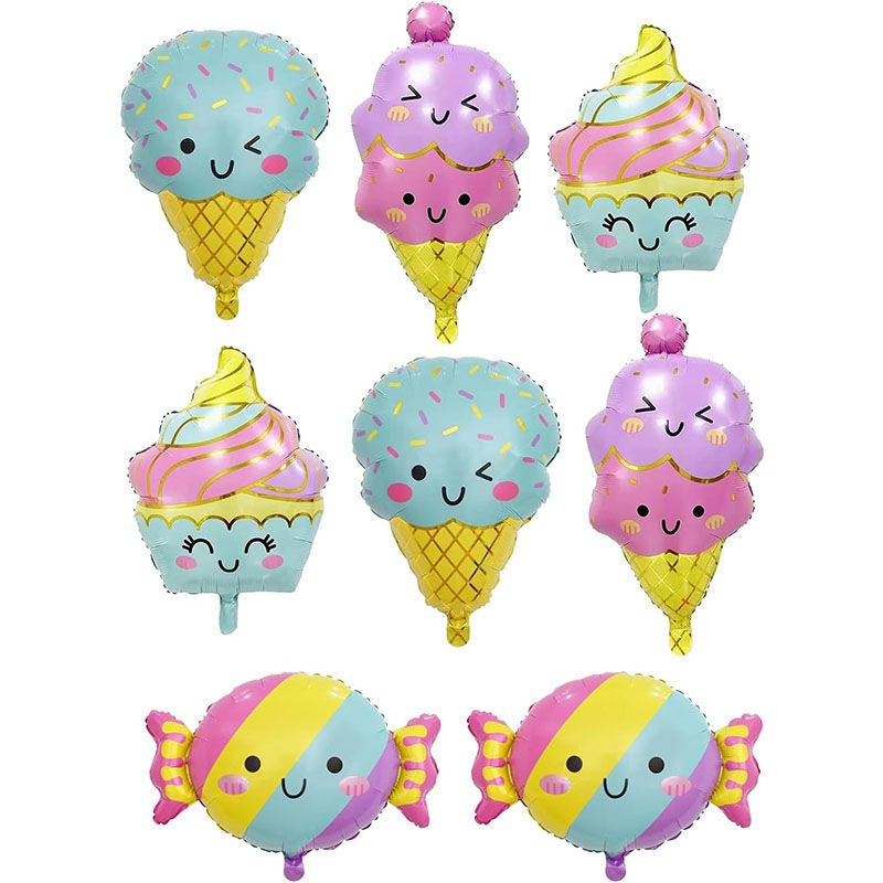 7pcs Candy & Ice Cream Theme Balloons Set pink balloons decoration party birthday balloons decoration party princess