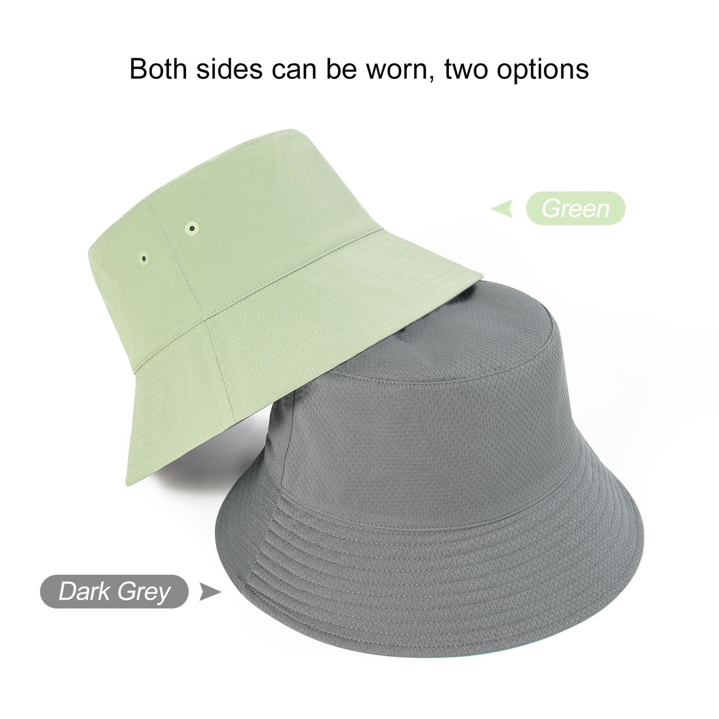 VOBOOM Chapéus de Sol Unissex Tipo Bucket para Exterior, Dobráveis, Reversíveis, para Viagem, para Homens, Mulheres, Adolescentes, Meninas