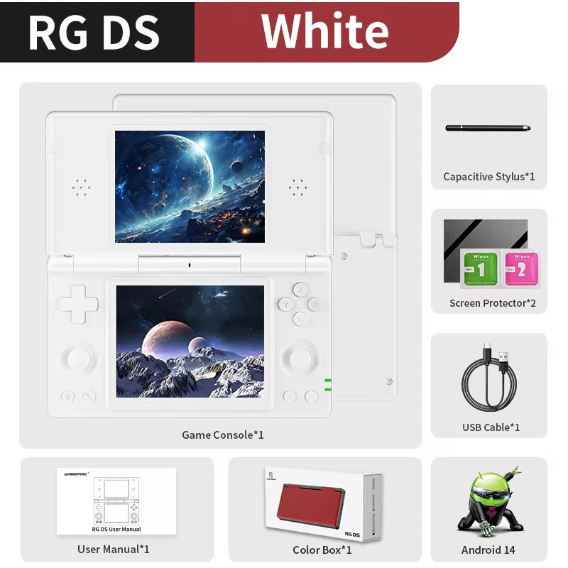 Anbernic RG DS Video Game Console Dual 4.0” IPS Screen Android 14 Support Dual Application On Split Screens & Hall Switch Chip