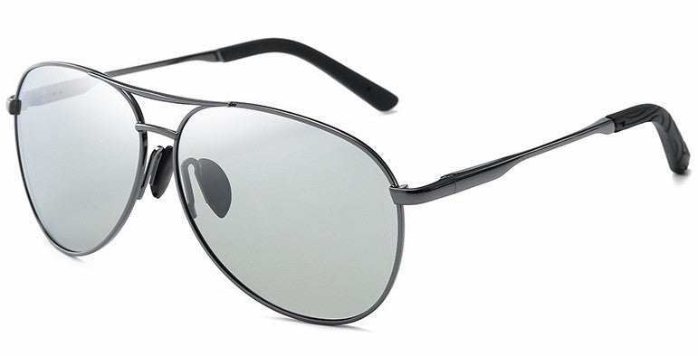 Óculos de Sol Polarizados Masculinos com Armação de Metal para Aviação Cores Variadas Óculos de Sol Masculino Piloto Visão Noturna e Diurna para Dirigir