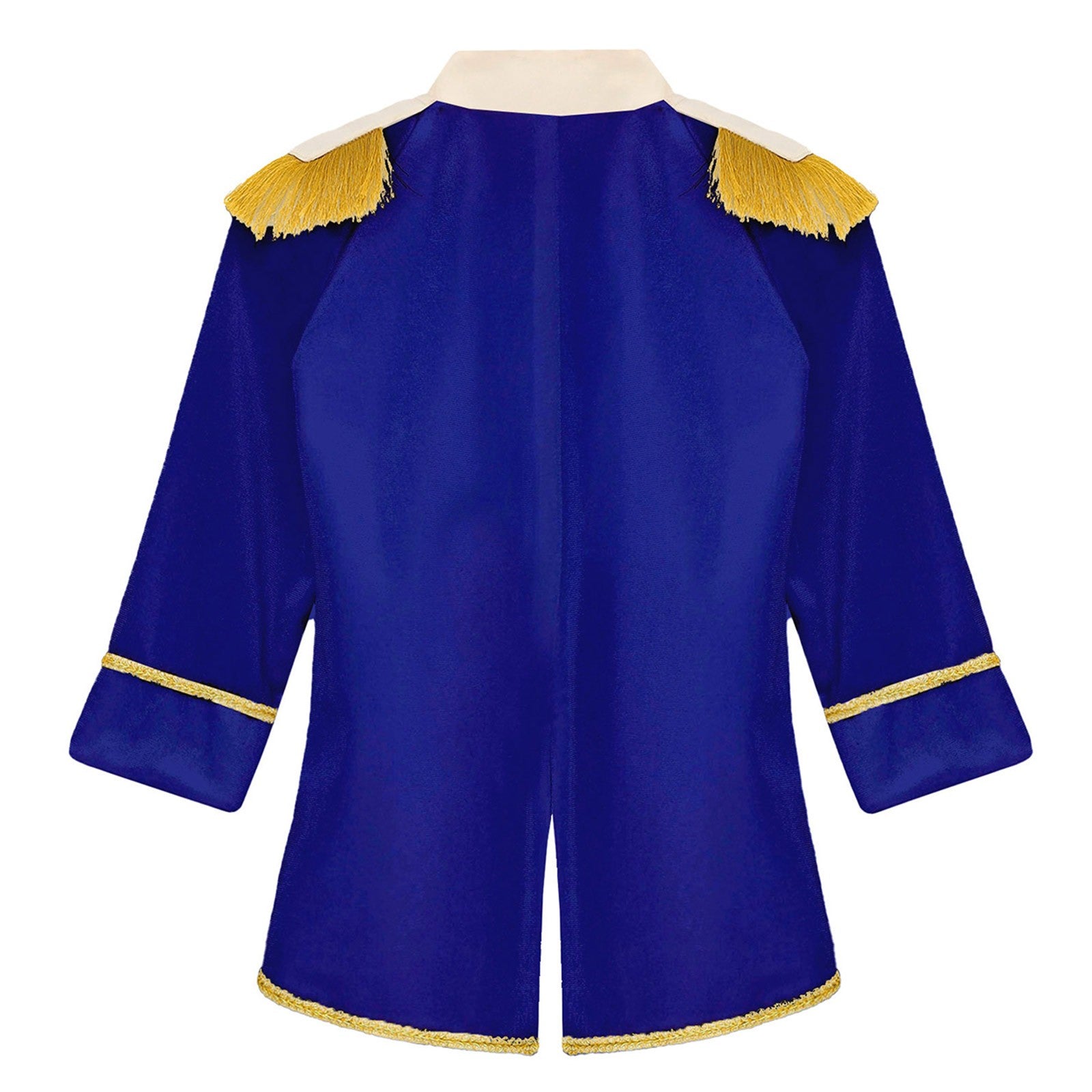 Little Boys Prince Cosplay Costume Long Sleeve Gold Fringe Braiding Velvet Tuxedo Tailcoat Royal Court Cosplay Jacket Dress Up