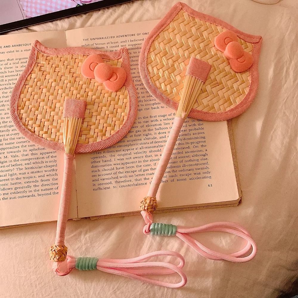 1-5Pcs Cute Handwoven Portable Fans Suitable Summer Beach Parties Birthday Wedding Carnival Party Gifts Photo Props Giveaways