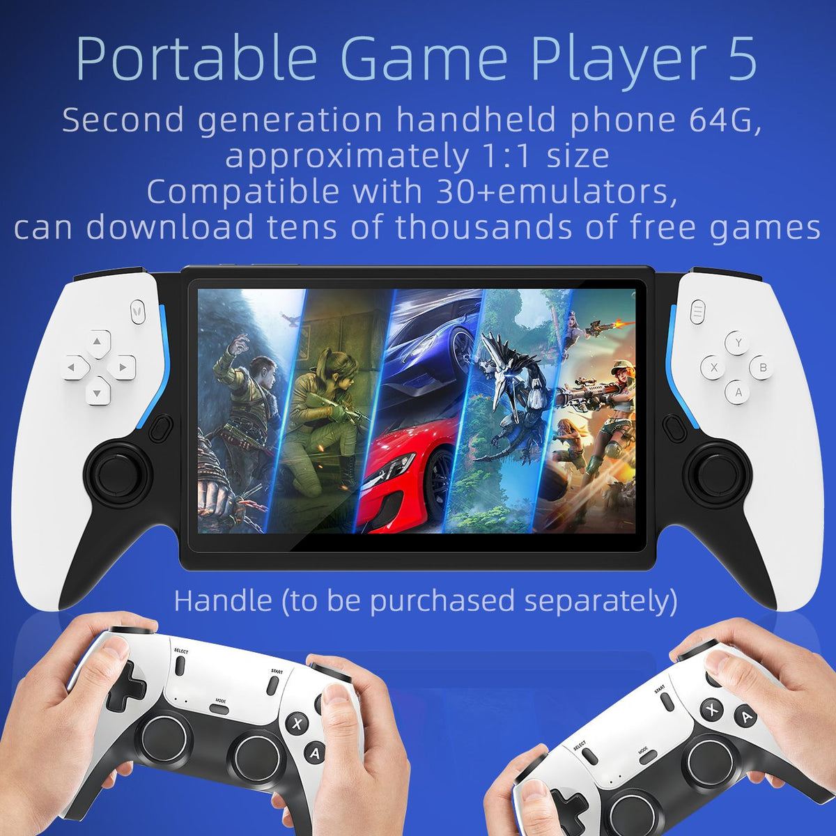 HC8000 Handheld Game Console Multiple Games 30+ Emulators 7.0 Inch Screen Portable Gaming Player Children's Toys Game Console